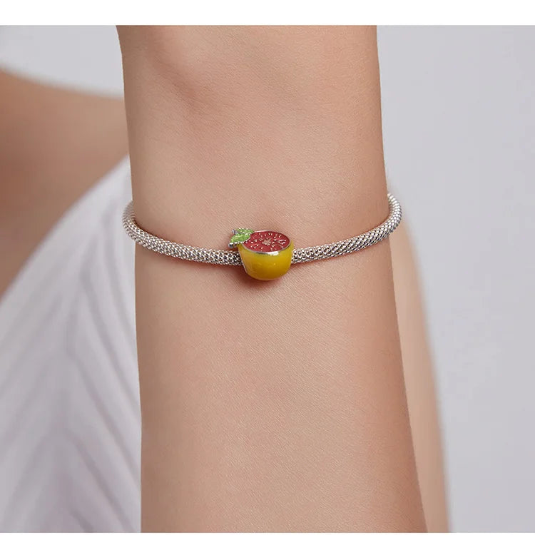 925 Sterling Silver Summer Fruit Charm - Compatible with Pandora Bracelets