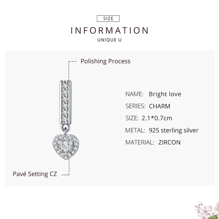 925 Sterling Silver Reflexions Charm - Authentic Bamoer Bracelet Bead Compatible with Pandora, Perfect Gift for Her