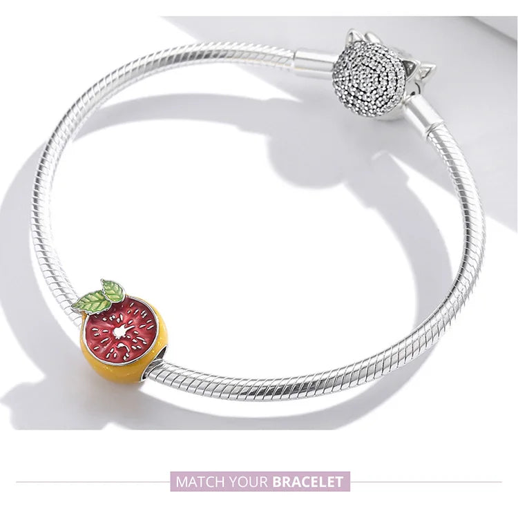 925 Sterling Silver Summer Fruit Charm - Compatible with Pandora Bracelets