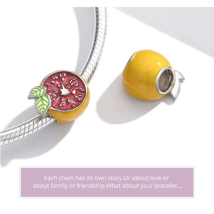 925 Sterling Silver Summer Fruit Charm - Compatible with Pandora Bracelets