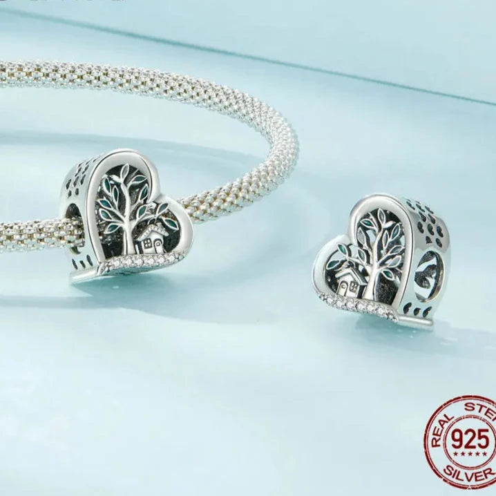 925 Sterling Silver Four-Leaf Clover Charm - Compatible with Pandora Bracelets