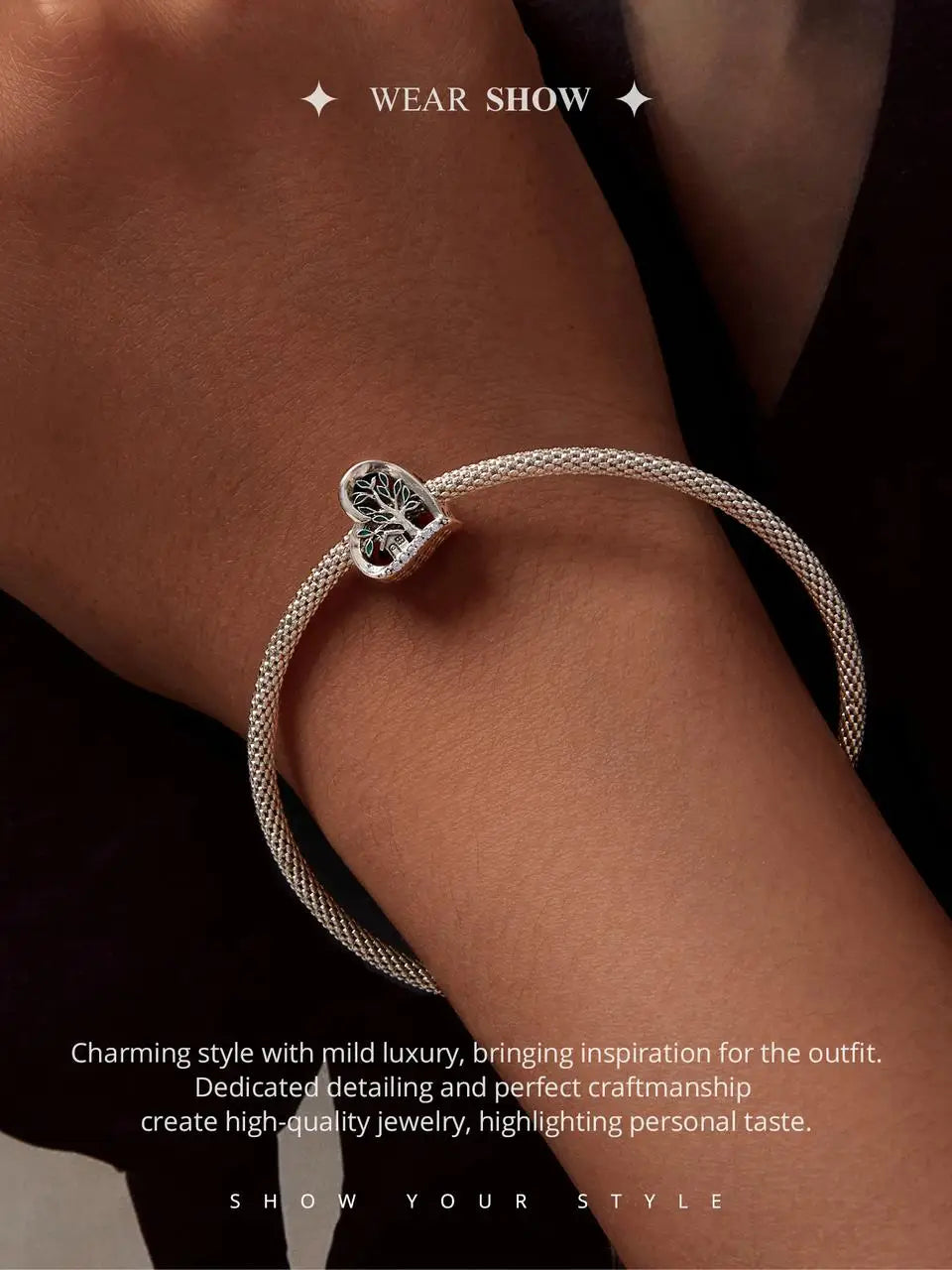 925 Sterling Silver Four-Leaf Clover Charm - Compatible with Pandora Bracelets