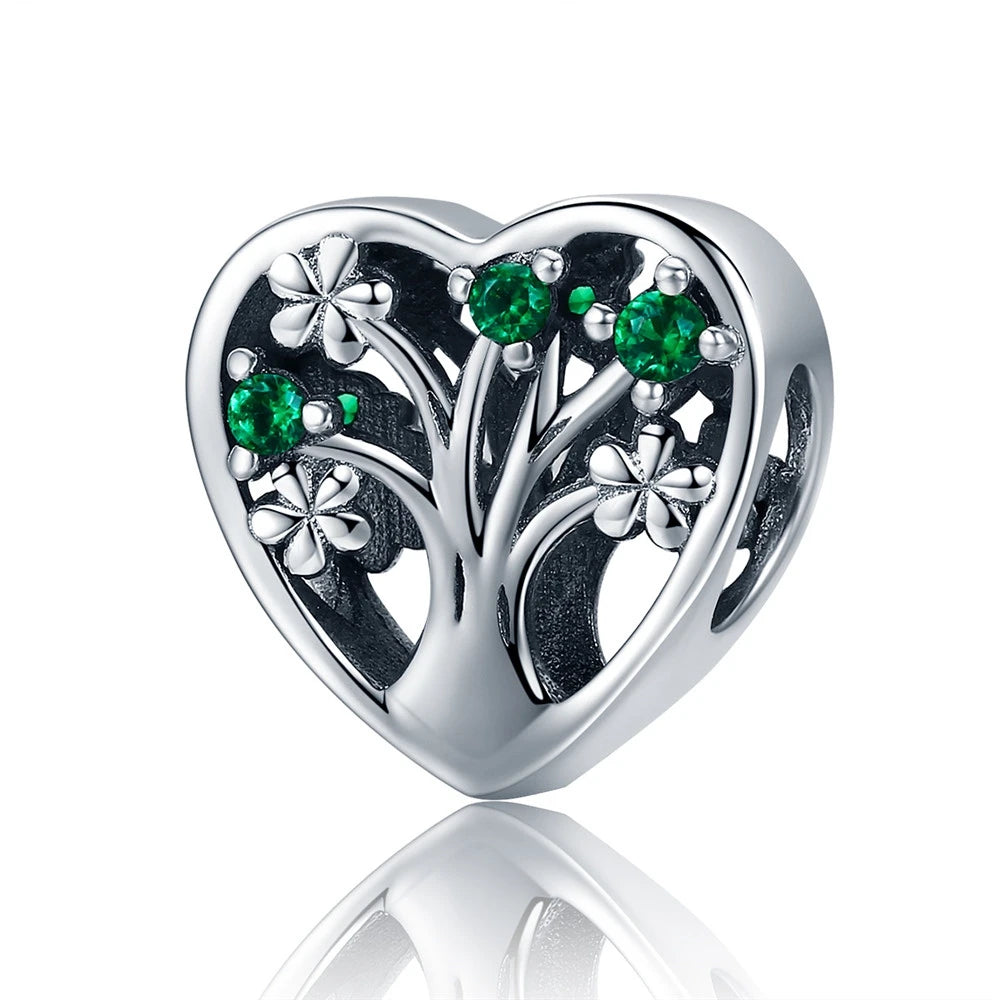 925 Sterling Silver Four-Leaf Clover Charm - Compatible with Pandora Bracelets