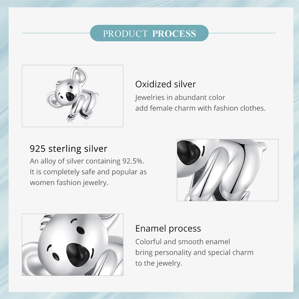 Genuine 925 Sterling Silver Dog Charm Bead - Compatible with Pandora & European Bracelets