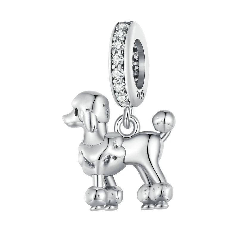 Genuine 925 Sterling Silver Dog Charm Bead - Compatible with Pandora & European Bracelets