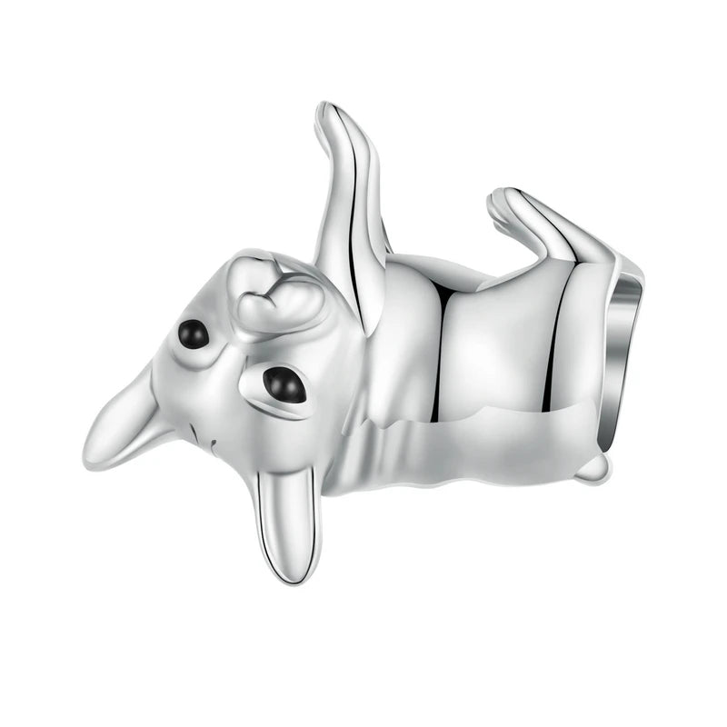 Genuine 925 Sterling Silver Dog Charm Bead - Compatible with Pandora & European Bracelets