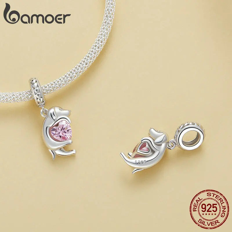 Genuine 925 Sterling Silver Dog Charm Bead - Compatible with Pandora & European Bracelets