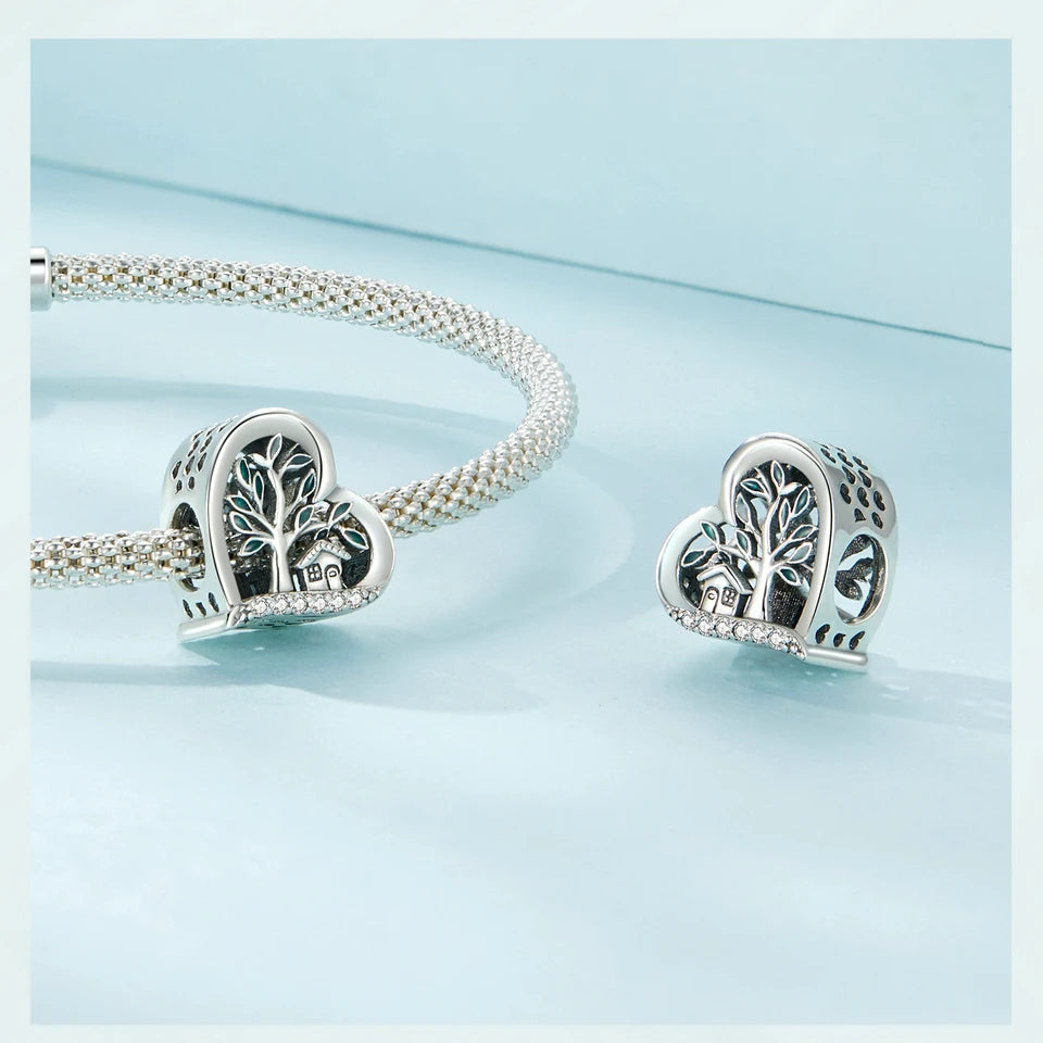 925 Sterling Silver Four-Leaf Clover Charm - Compatible with Pandora Bracelets