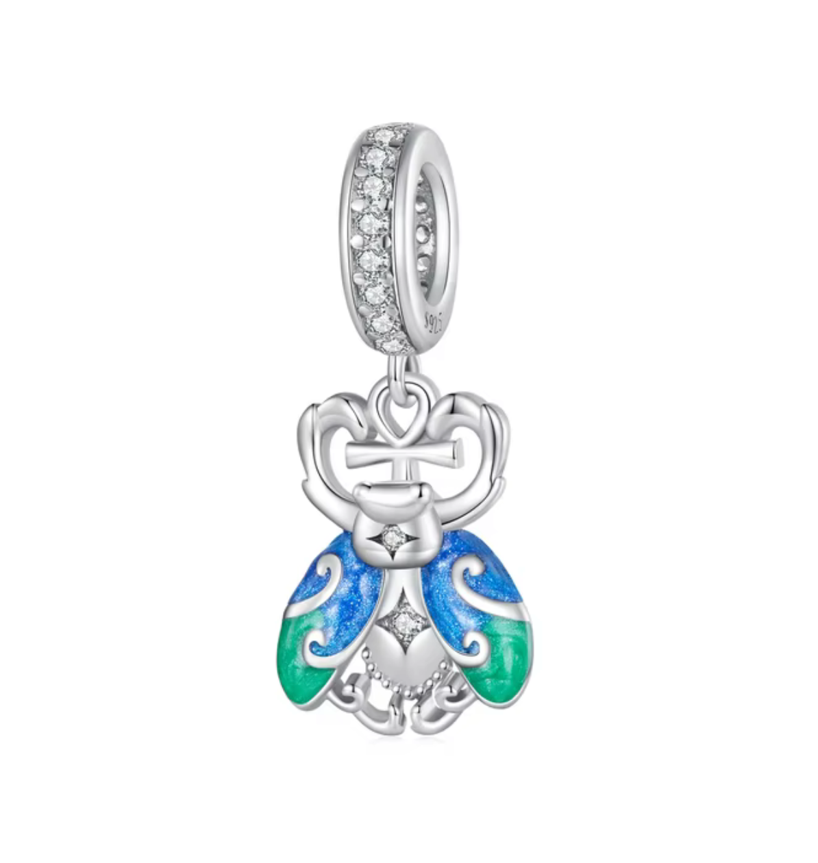 925 Sterling Silver Toucan Monkey Charm - Fits Pandora & European Bracelets - Enamel & CZ Beads