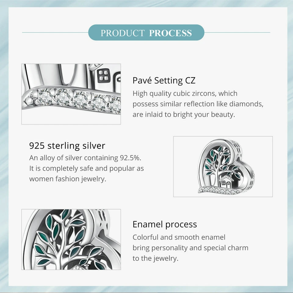 925 Sterling Silver Four-Leaf Clover Charm - Compatible with Pandora Bracelets