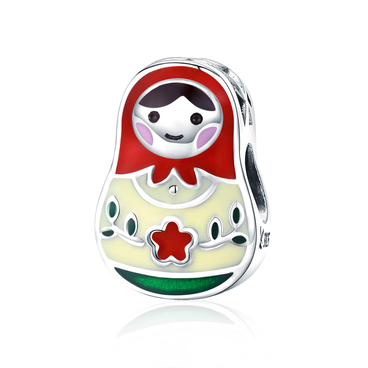 925 Sterling Silver Matryoshka Doll Charm – Russian Pendant Compatible with Pandora & European Bracelets