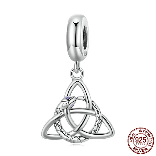 Sterling Silver Celtic Knot Snake Charm – Compatible with Pandora Bracelets