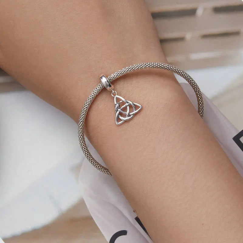 Sterling Silver Celtic Knot Snake Charm – Compatible with Pandora Bracelets